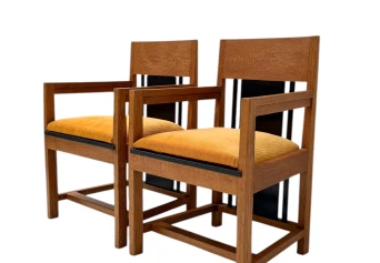 Two Art Deco Modernist High Back Armchairs by Cor Alons, 1927